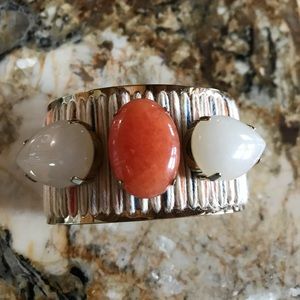 Chico’s brand goldstone cuff with gemstones